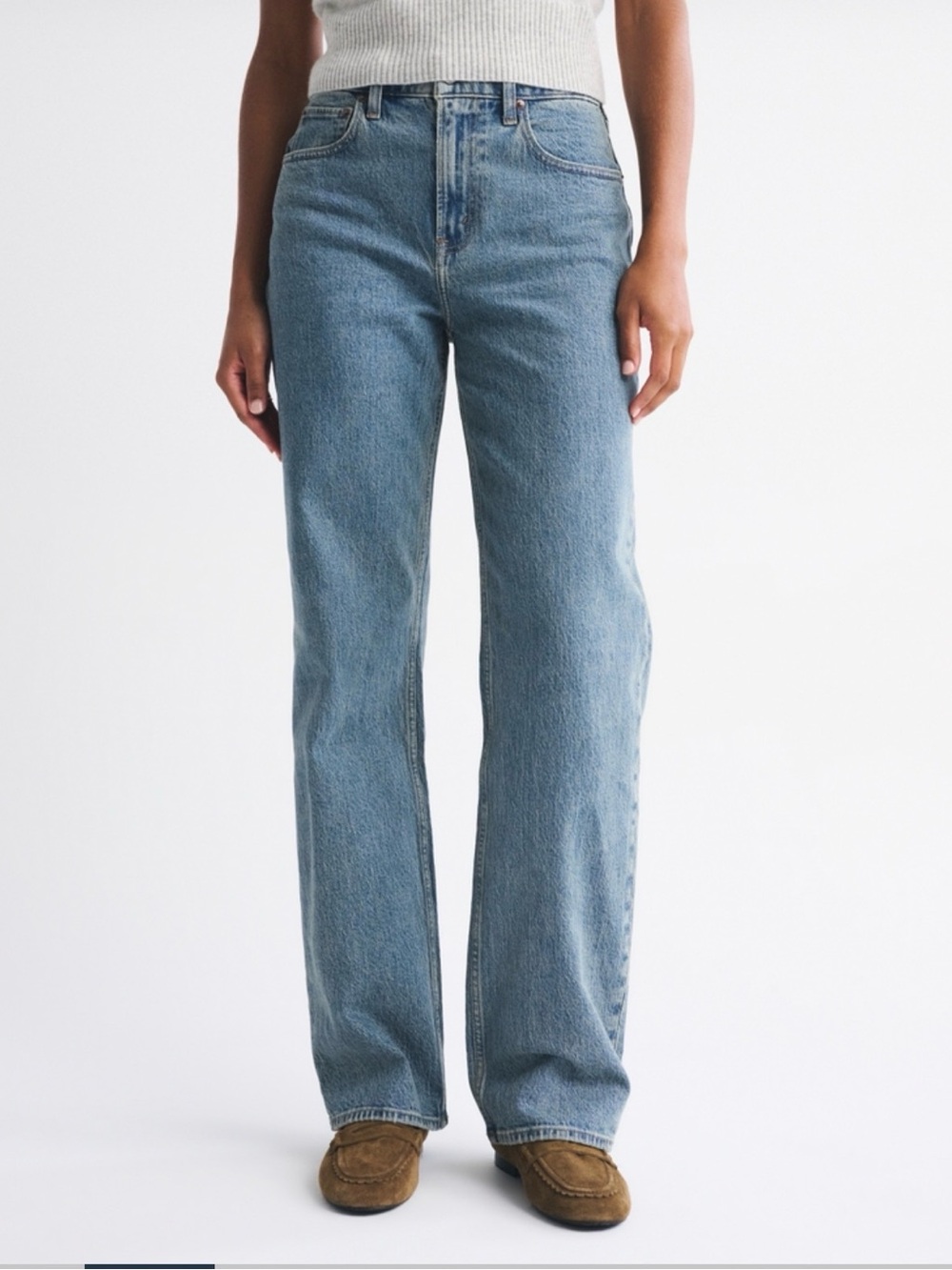 Abercrombie & Fitch Light Blue High-Rise Relaxed Jeans